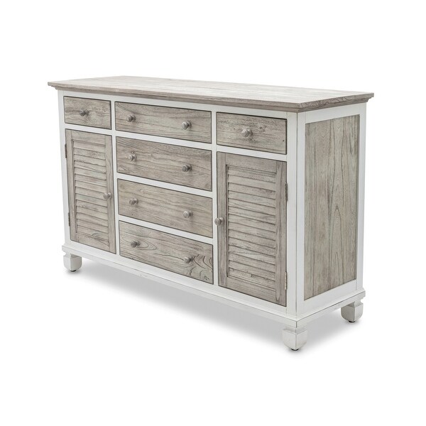Sea Winds Islamorada - 6 Drawer + 2 Door Dresser - Dapple Grey and